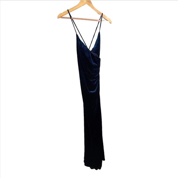 Y2K Windsor Velvet Wrap Dress L Maxi Corset Slit Sparkle Whimsigoth Hoco Prom - Picture 1 of 12